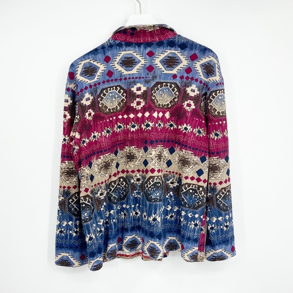 Vintage 90’s Boho Western Rodeo Tribal Button Down Shirt SZ L - Picture 6 of 6